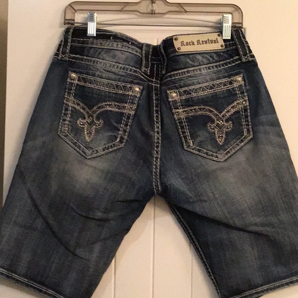Rock revival jean shorts